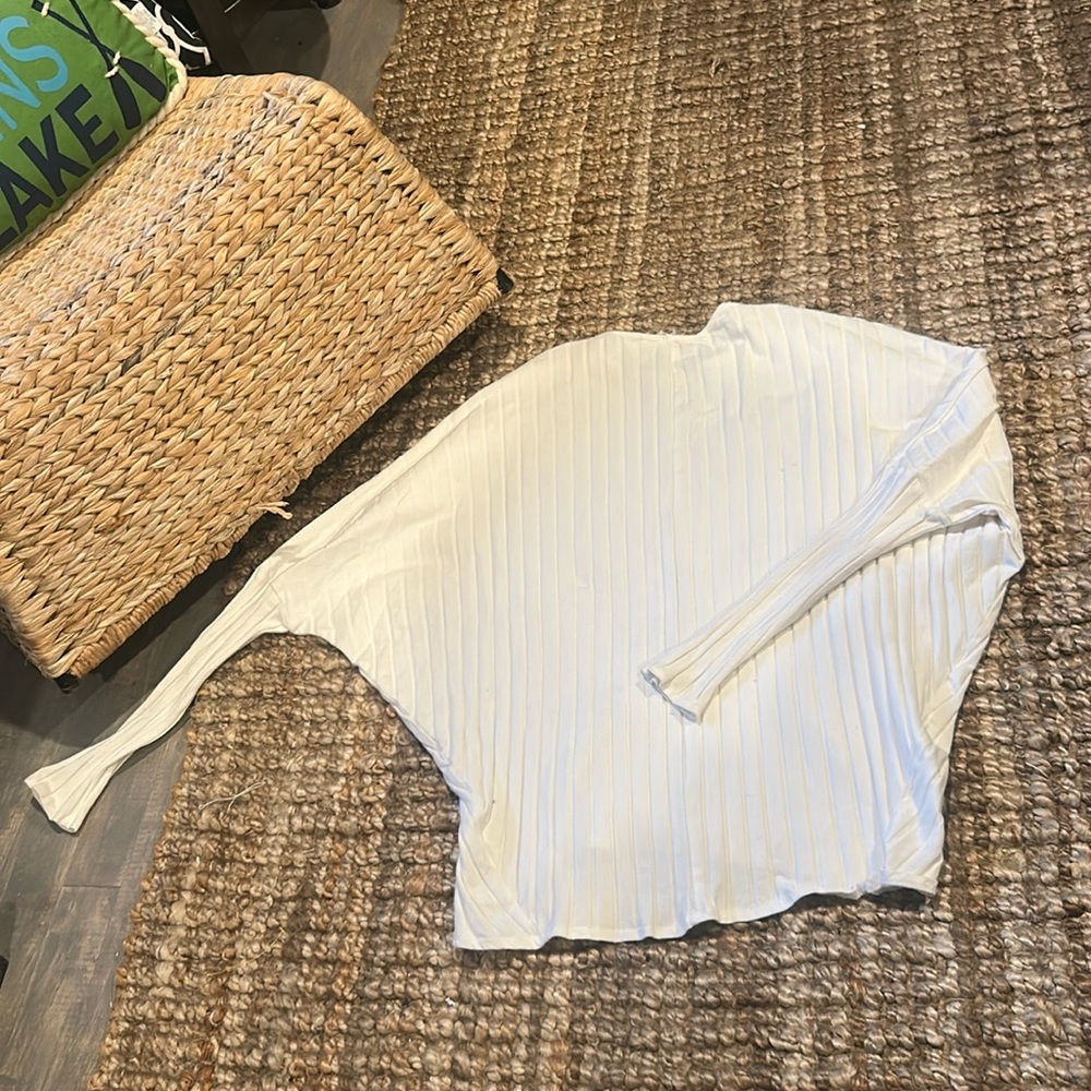 Dot Clothing White Lined LS Blouse Size Large